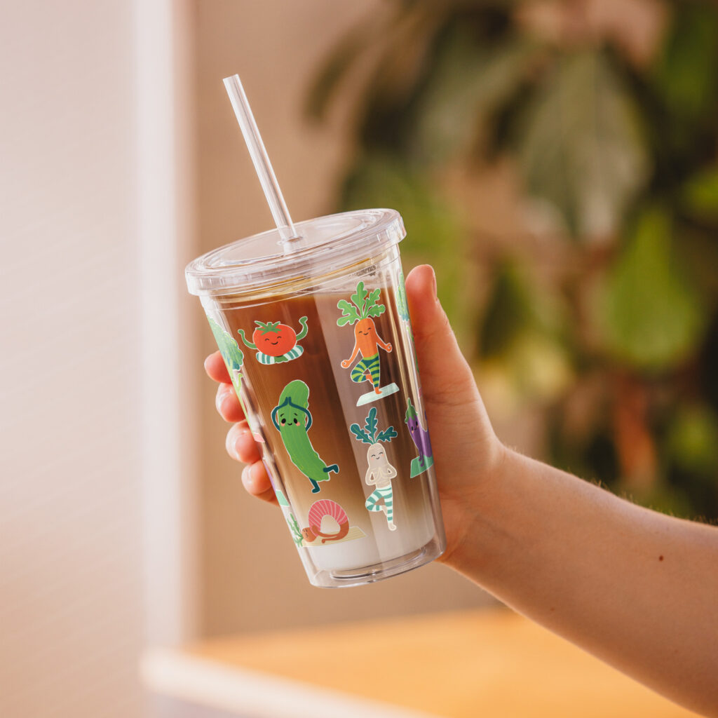Clear plastic tumbler