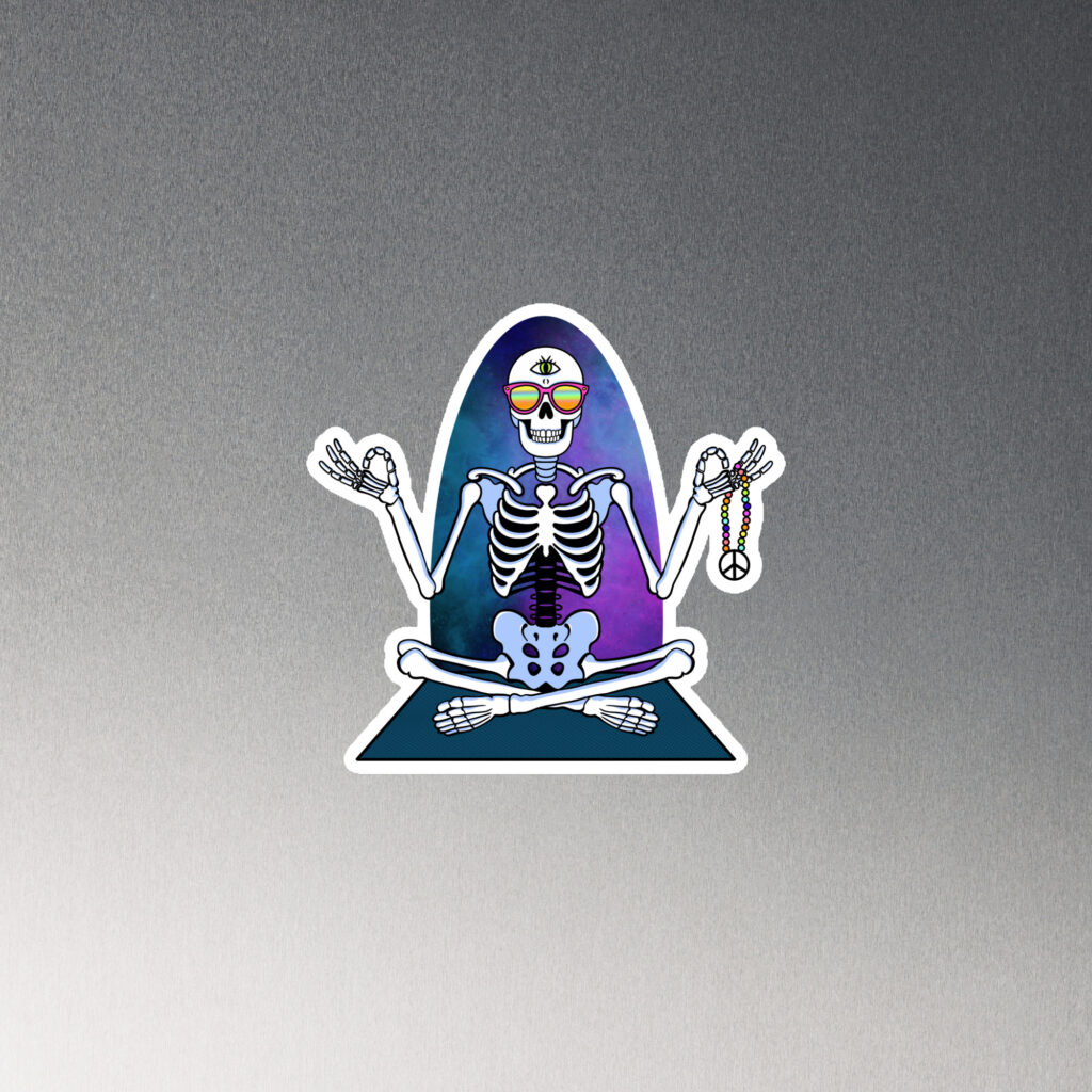 Cosmic Zen Skeleton Magnet