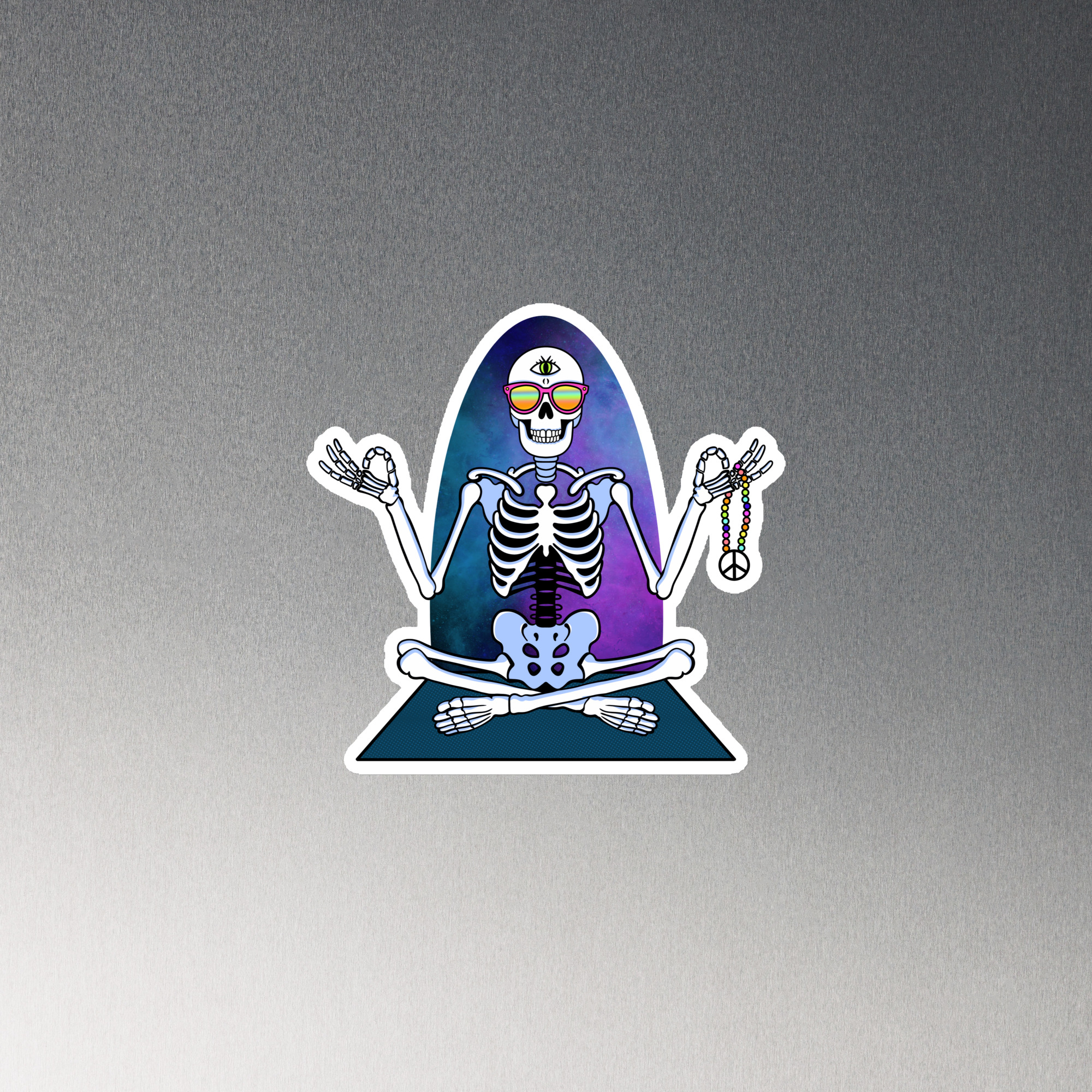 Cosmic Zen Skeleton Magnet
