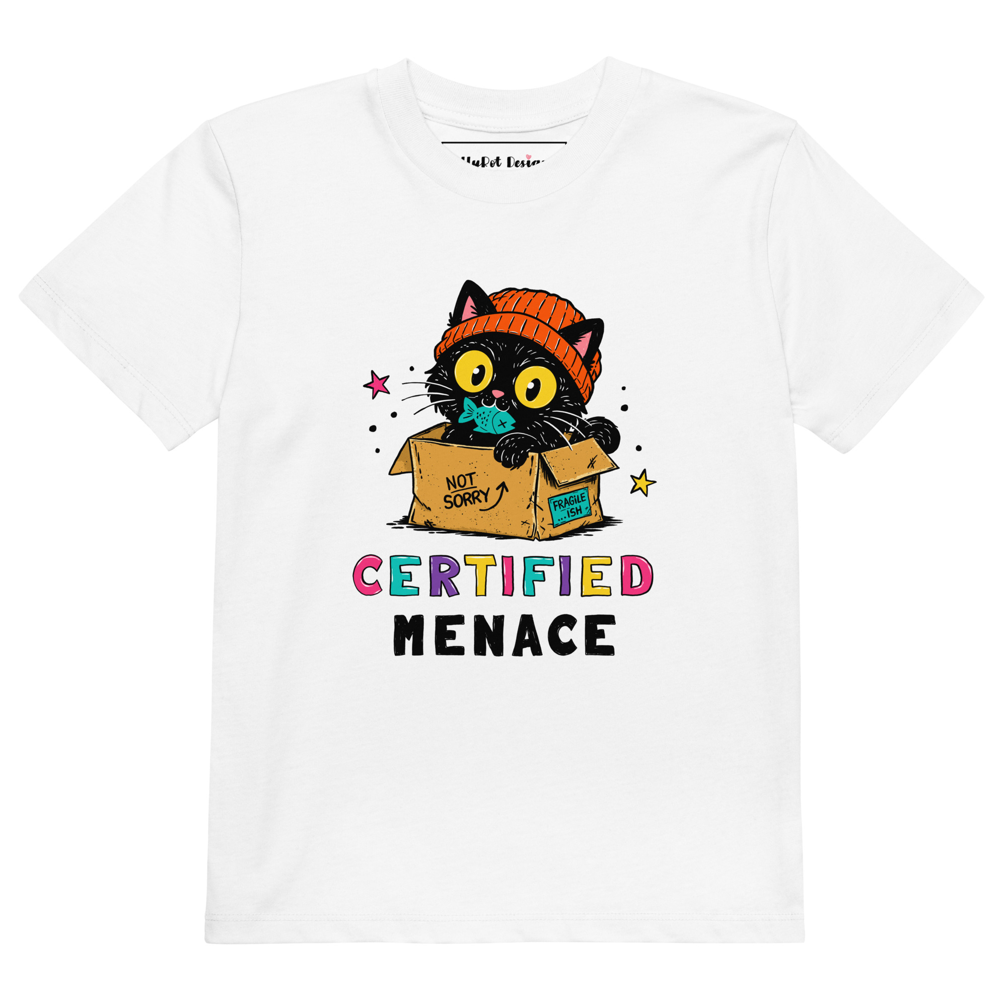 Certified Menace Black Cat Kids’ Organic Cotton T-Shirt